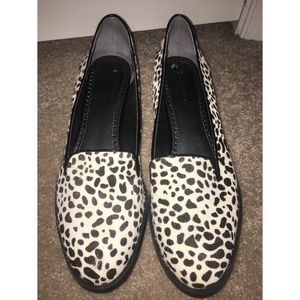 Adrienne Vittadini- Cow print Pony Hair Loafters